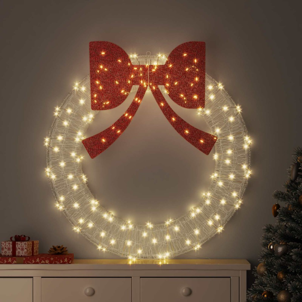 vidaXL Στεφάνι με 150 LED Θερμό λευκό 120 cm Ακρυλικό
