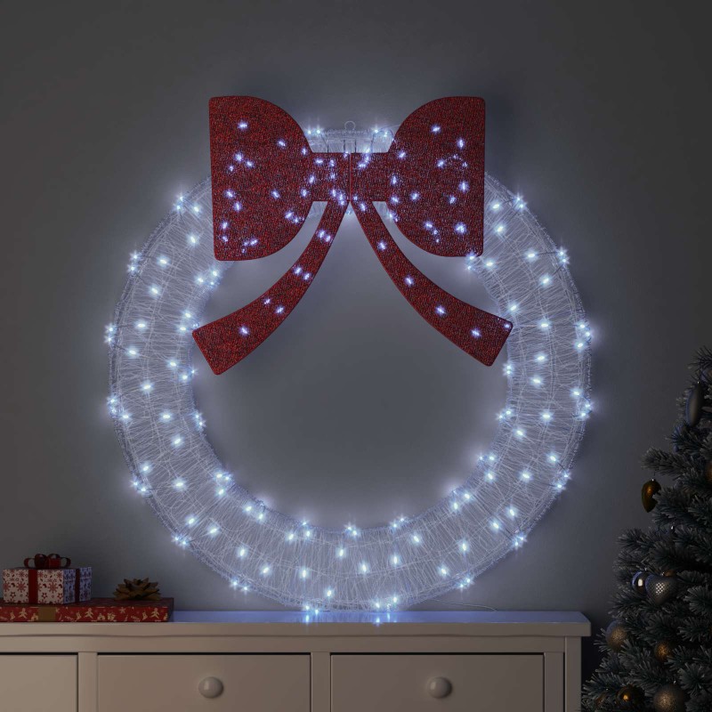 vidaXL Στεφάνι με 150 LED Ψυχρό λευκό 120 cm Ακρυλικό