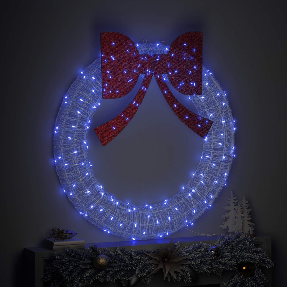 vidaXL Στεφάνι με 150 LED Μπλε 120 cm Ακρυλικό