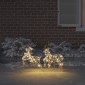 vidaXL LED Ελάφια 2 τμχ. Θερμό λευκό 44 x 18 x 65,5 εκ PET 40 LED