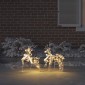 vidaXL LED Ελάφια 2 τμχ. Θερμό λευκό 44 x 18 x 65,5 εκ PET 40 LED
