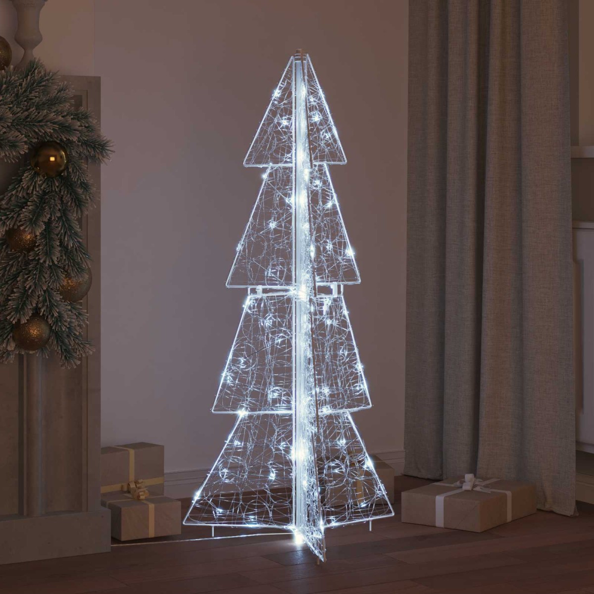 vidaXL Χριστουγεννιάτικο Δέντρο με 100 LED Κρύο Λευκό 120 cm Ακρυλικό