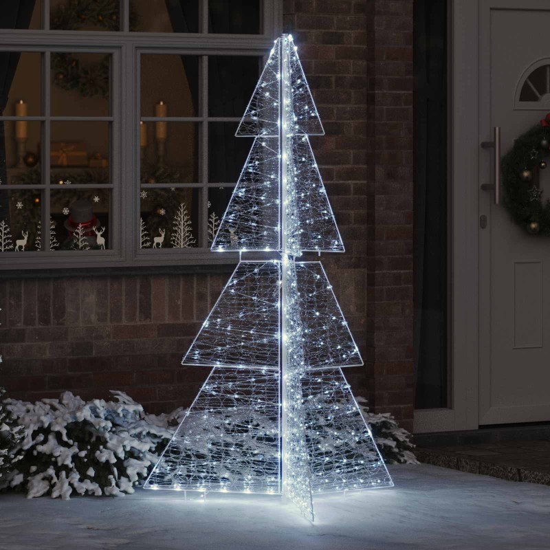 vidaXL Χριστουγεννιάτικο Δέντρο με 240 LED Κρύο Λευκό 180 cm Ακρυλικό