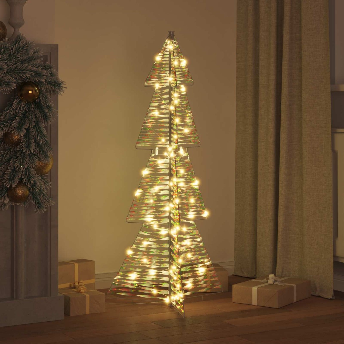 vidaXL Χριστουγεννιάτικο Δέντρο με 100 LED Θερμό λευκό 120 cm PET