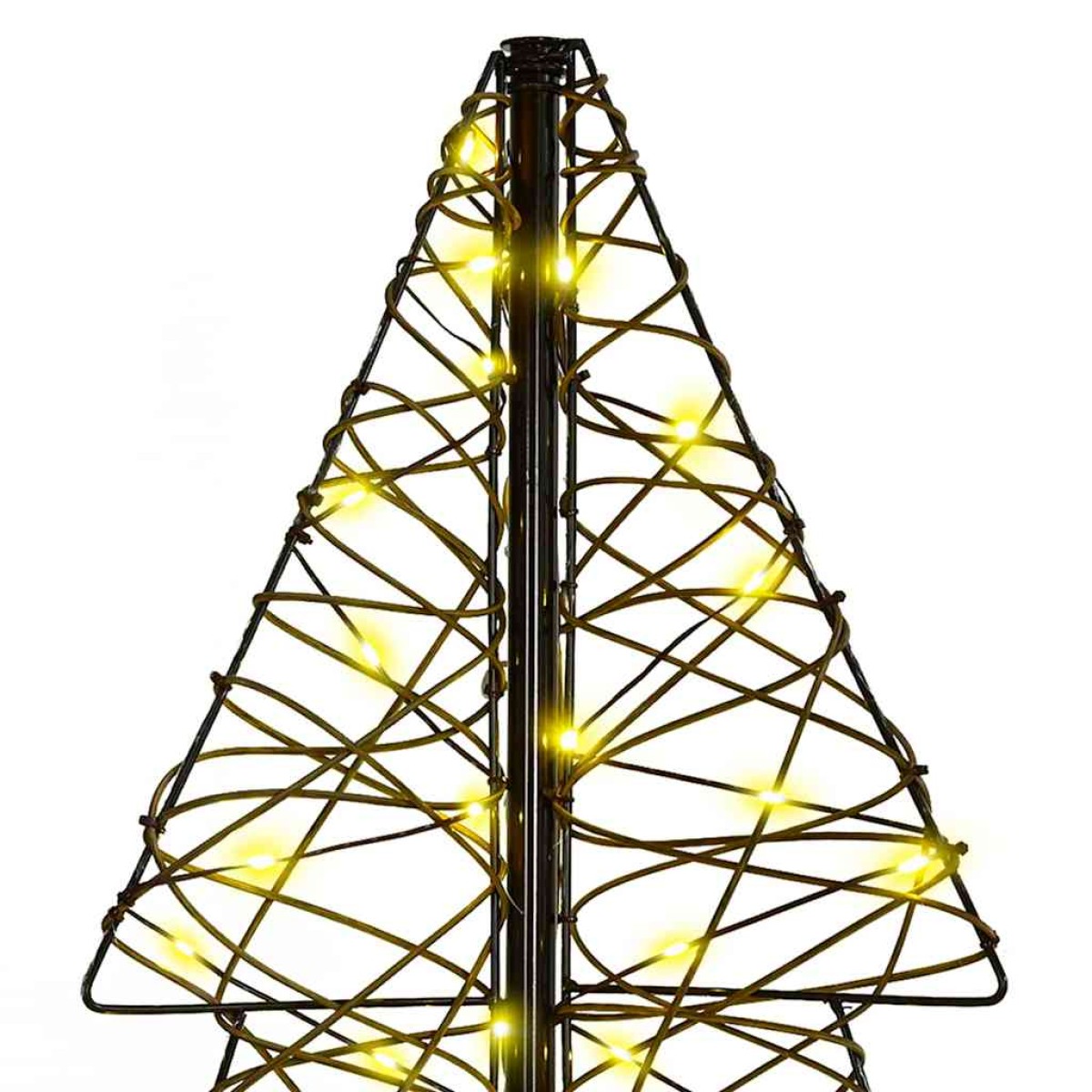 vidaXL Χριστουγεννιάτικο Δέντρο με 160 LED Θερμό λευκό 150 cm Ρατάν