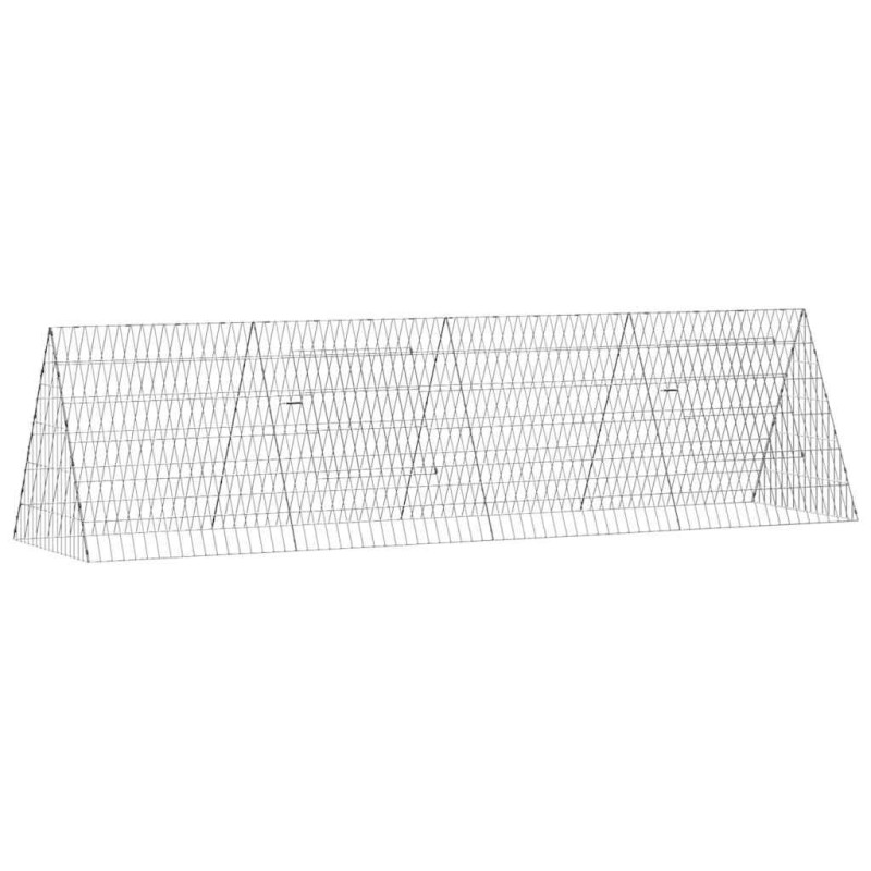 vidaXL Κλουβί Κουνελιού Ασημί 215 x 55 x 55 εκ. Επικαλυμμένος Χάλυβας
