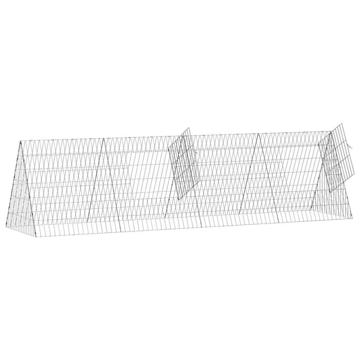 vidaXL Κλουβί Κουνελιού Ασημί 215 x 55 x 55 εκ. Επικαλυμμένος Χάλυβας