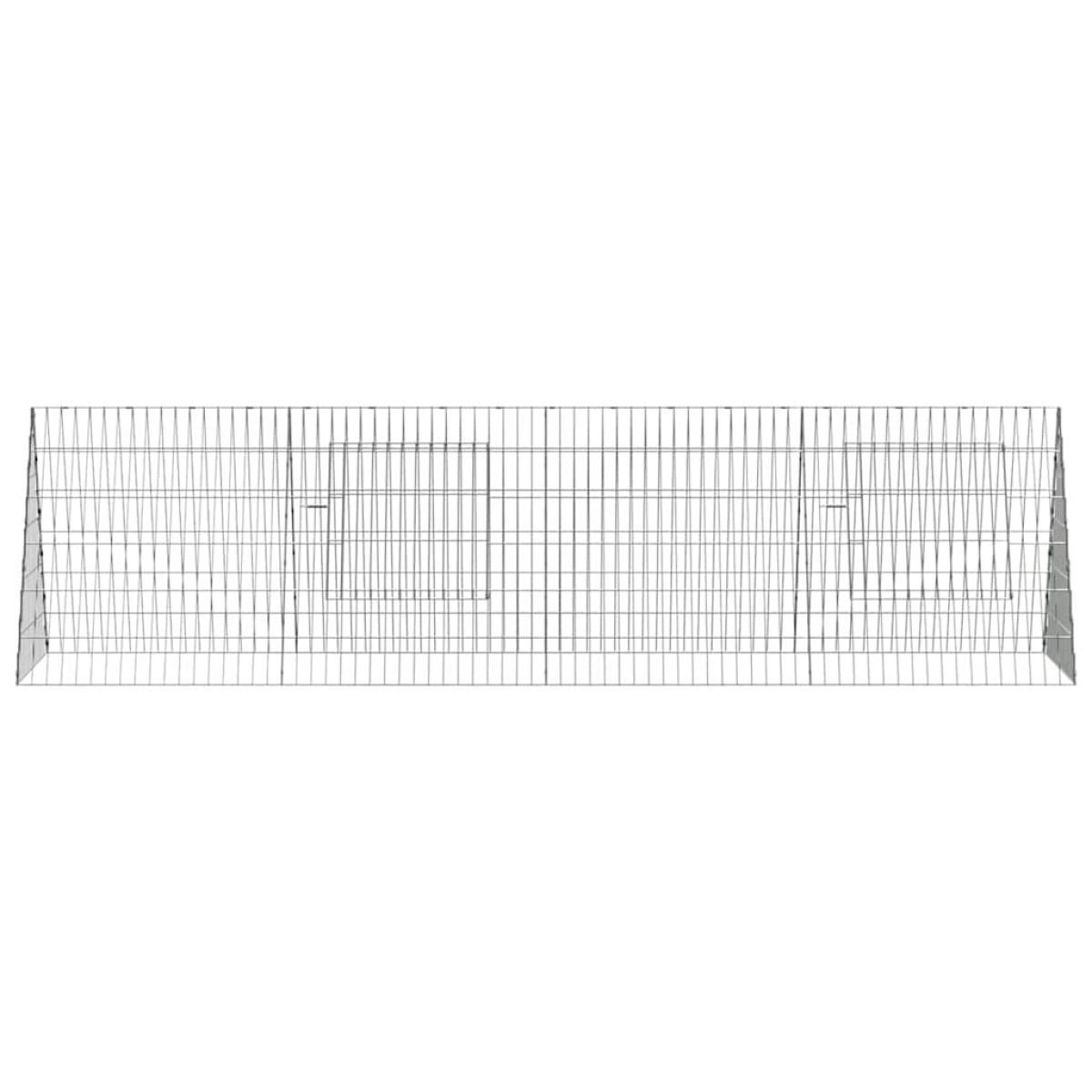 vidaXL Κλουβί Κουνελιού Ασημί 215 x 55 x 55 εκ. Επικαλυμμένος Χάλυβας