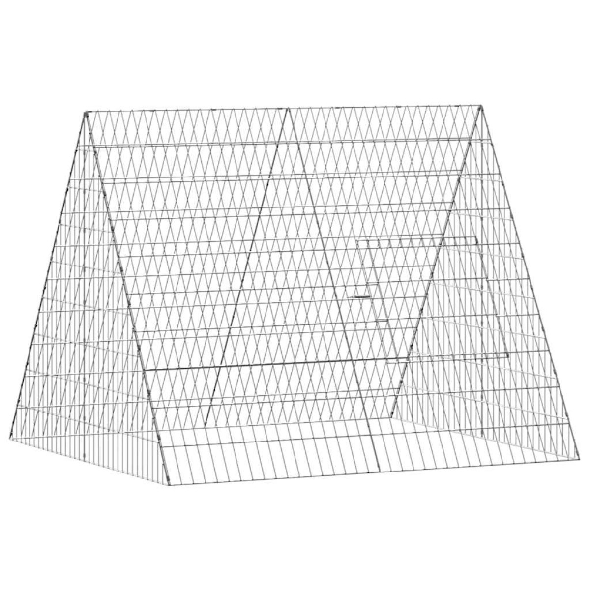 vidaXL Κλουβί Κουνελιού Ασημί 110 x 100 x 85 εκ. Επικαλυμμένος Χάλυβας
