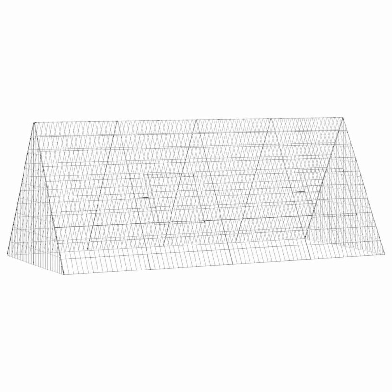 vidaXL Κλουβί Κουνελιού Ασημί 215 x 100 x 85 εκ Επικαλυμμένος Χάλυβας