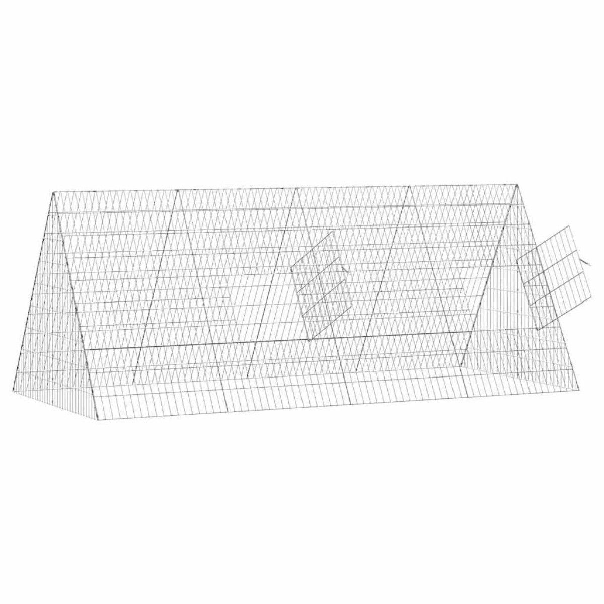 vidaXL Κλουβί Κουνελιού Ασημί 215 x 100 x 85 εκ Επικαλυμμένος Χάλυβας