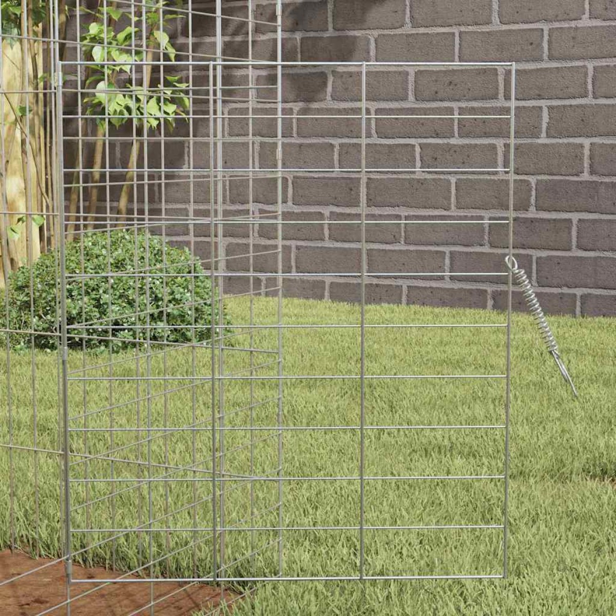 vidaXL Κλουβί Κουνελιού Ασημί 100 x 78 x 78 εκ. Επικαλυμμένος Χάλυβας
