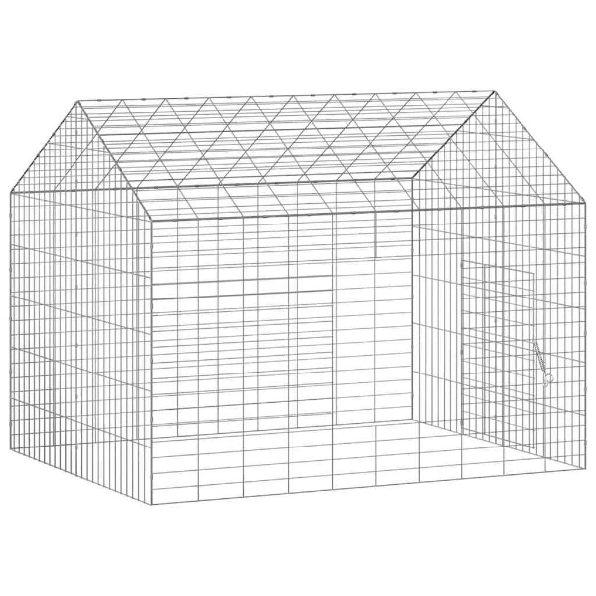 vidaXL Κλουβί Κουνελιού Ασημί 100 x 78 x 78 εκ. Επικαλυμμένος Χάλυβας
