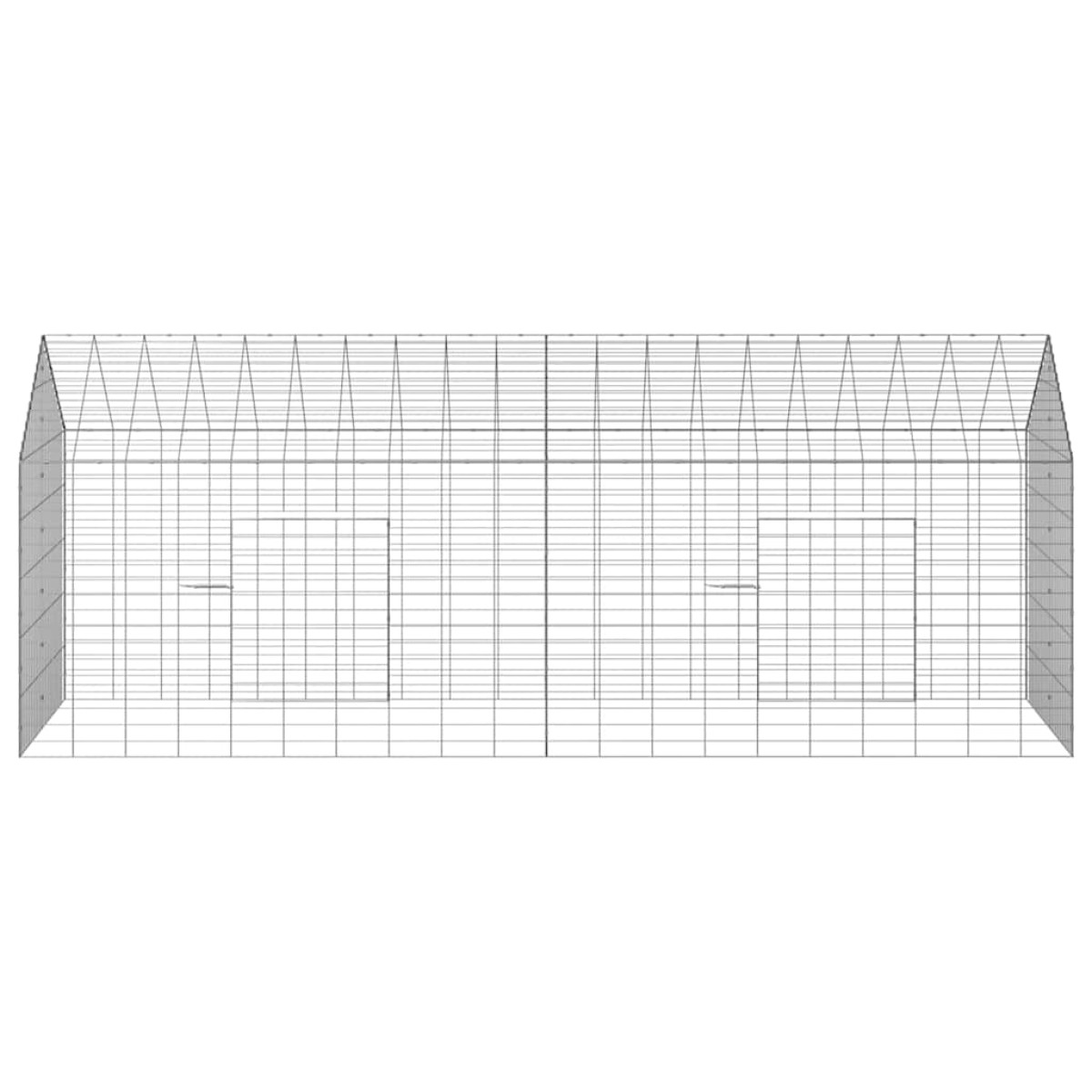 vidaXL Κλουβί Κουνελιού Ασημί 200 x 78 x 78 εκ. Επικαλυμμένος Χάλυβας