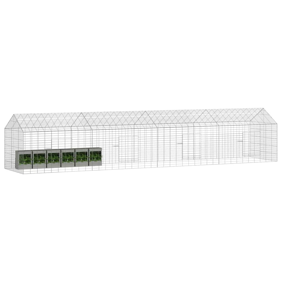 vidaXL Κλουβί Κουνελιού Ασημί 400 x 78 x 78 εκ. Επικαλυμμένος Χάλυβας