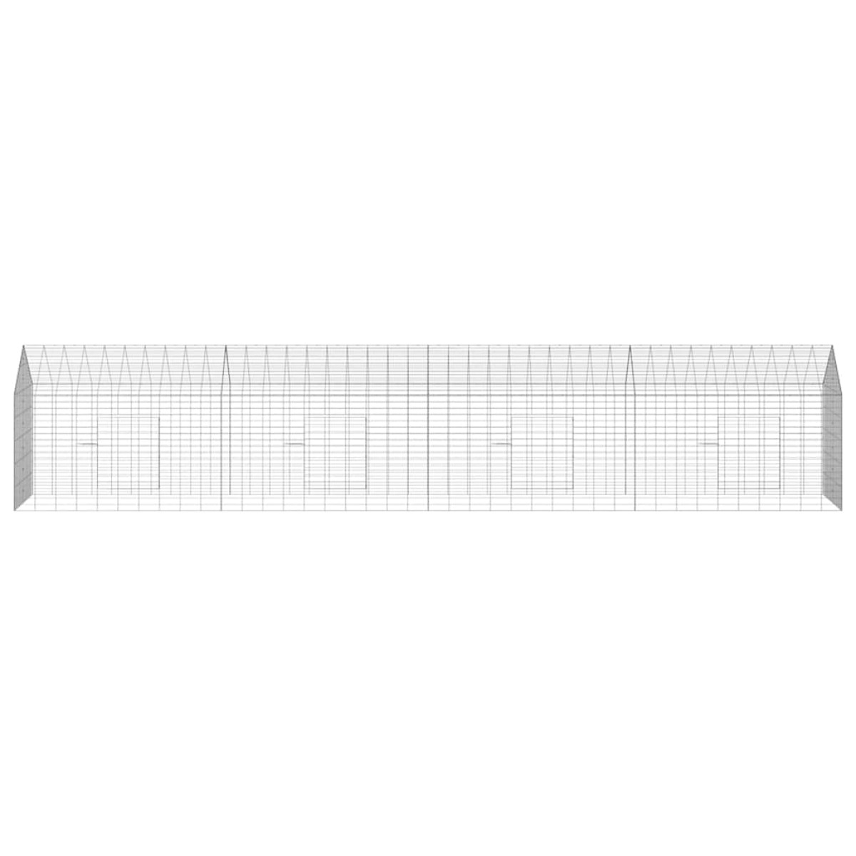 vidaXL Κλουβί Κουνελιού Ασημί 400 x 78 x 78 εκ. Επικαλυμμένος Χάλυβας