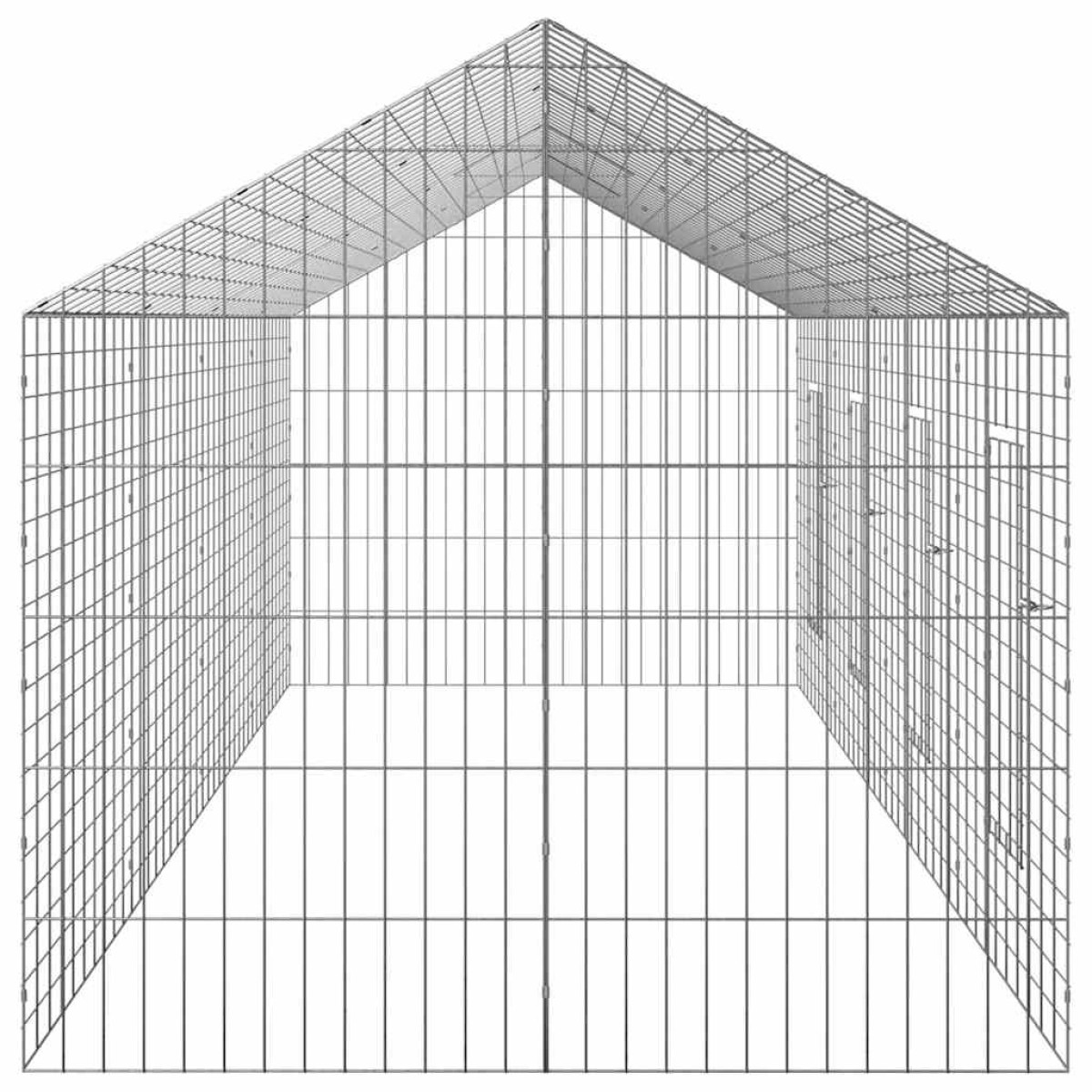 vidaXL Κλουβί Κουνελιού Ασημί 400 x 78 x 78 εκ. Επικαλυμμένος Χάλυβας