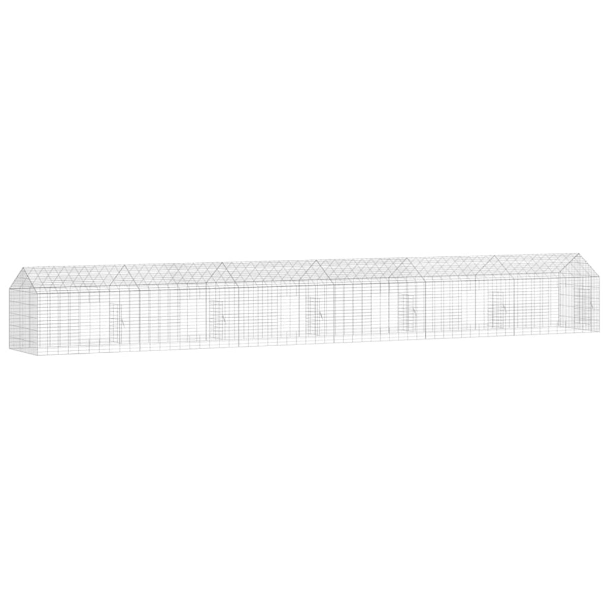 vidaXL Κλουβί Κουνελιού Ασημί 600 x 78 x 78 εκ. Επικαλυμμένος Χάλυβας