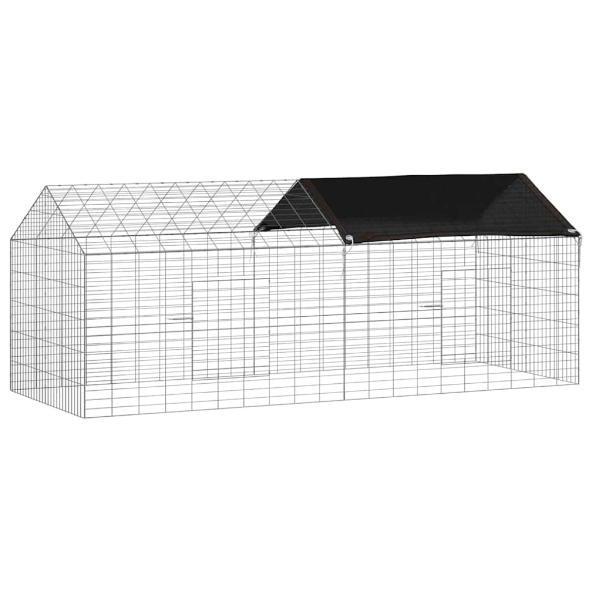 vidaXL Κλουβί Κουνελιού Ασημί 200 x 78 x 78 εκ. Επικαλυμμένος Χάλυβας