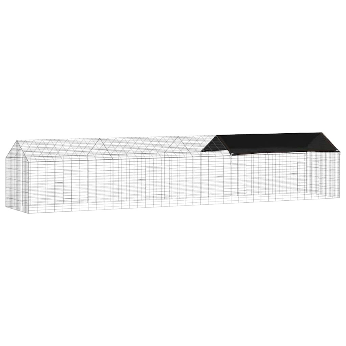 vidaXL Κλουβί Κουνελιού Ασημί 400 x 78 x 78 εκ. Επικαλυμμένος Χάλυβας