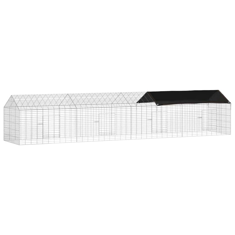 vidaXL Κλουβί Κουνελιού Ασημί 400 x 78 x 78 εκ. Επικαλυμμένος Χάλυβας