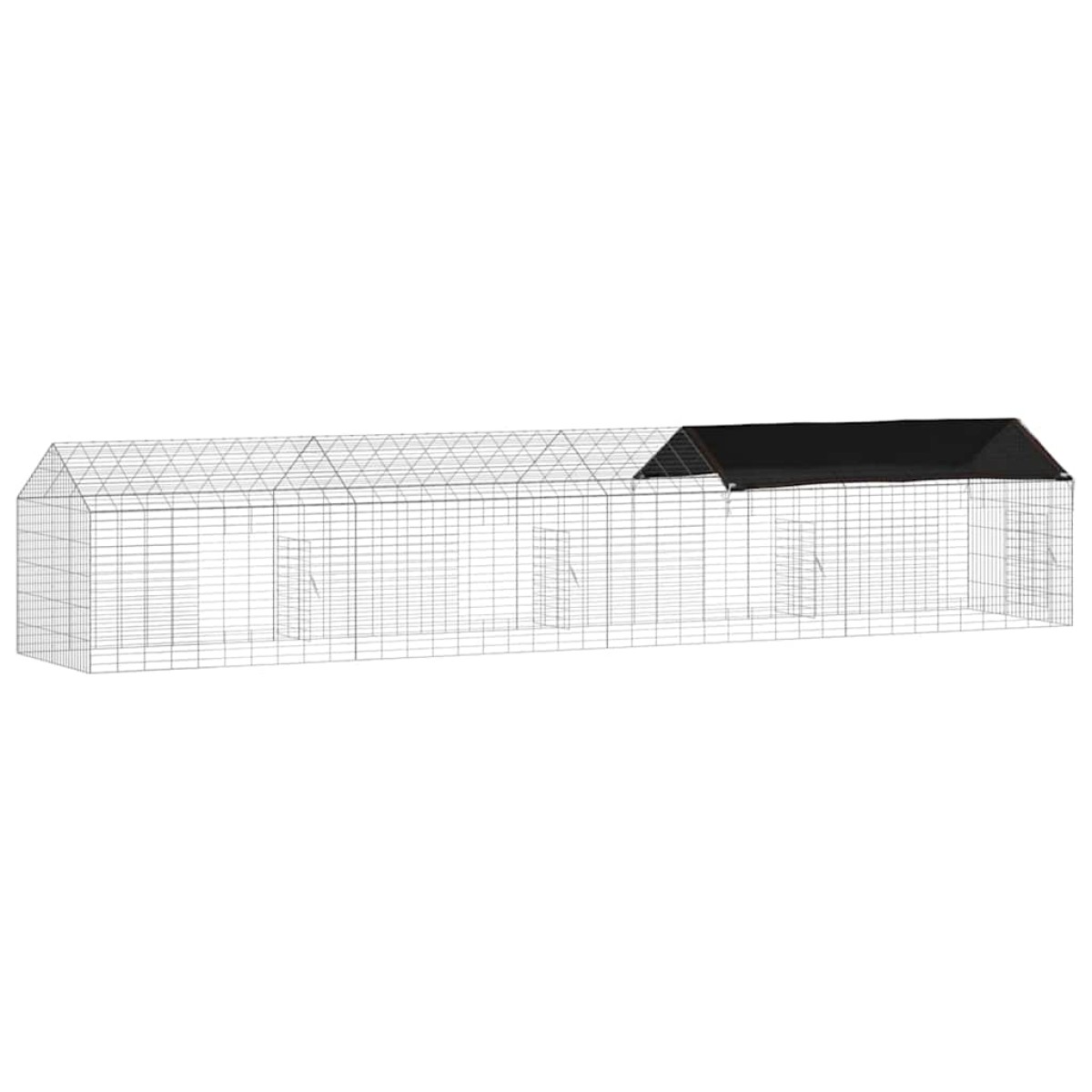 vidaXL Κλουβί Κουνελιού Ασημί 400 x 78 x 78 εκ. Επικαλυμμένος Χάλυβας
