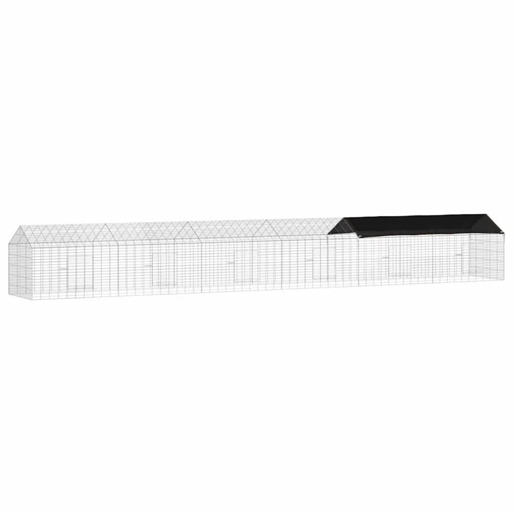 vidaXL Κλουβί Κουνελιού Ασημί 600 x 78 x 78 εκ. Επικαλυμμένος Χάλυβας
