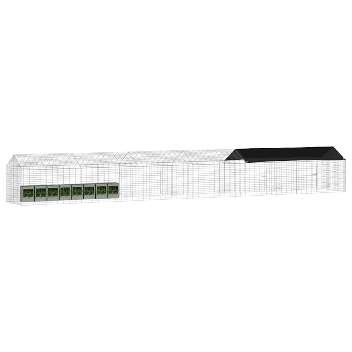 vidaXL Κλουβί Κουνελιού Ασημί 600 x 78 x 78 εκ. Επικαλυμμένος Χάλυβας