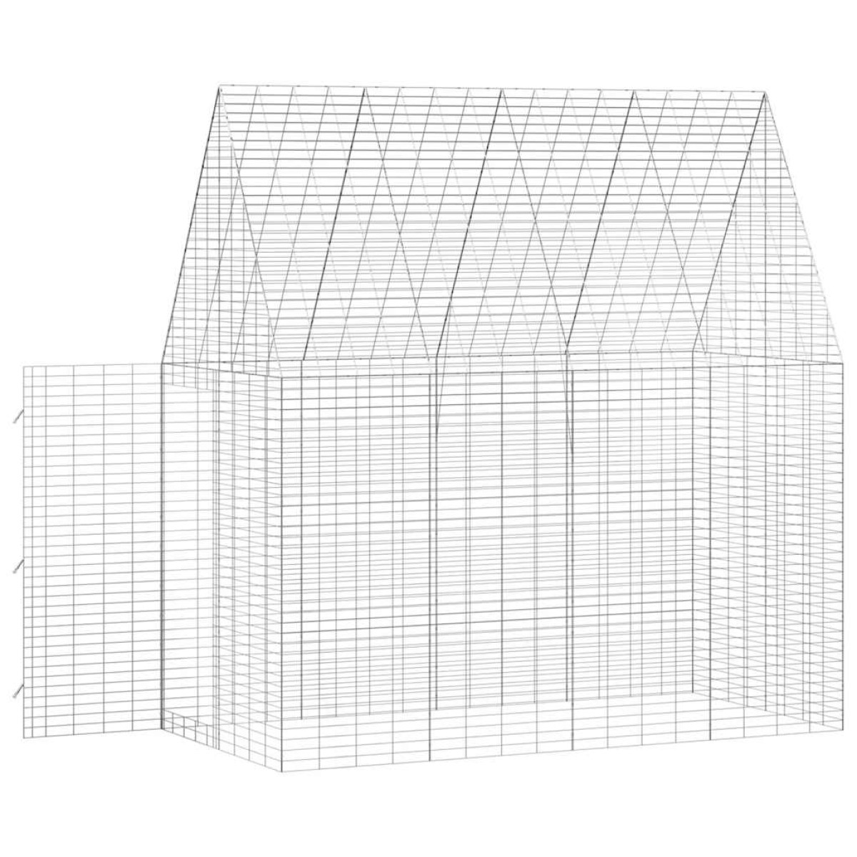 vidaXL Κλουβί Κουνελιού Ασημί 200 x 100 x 210 εκ.