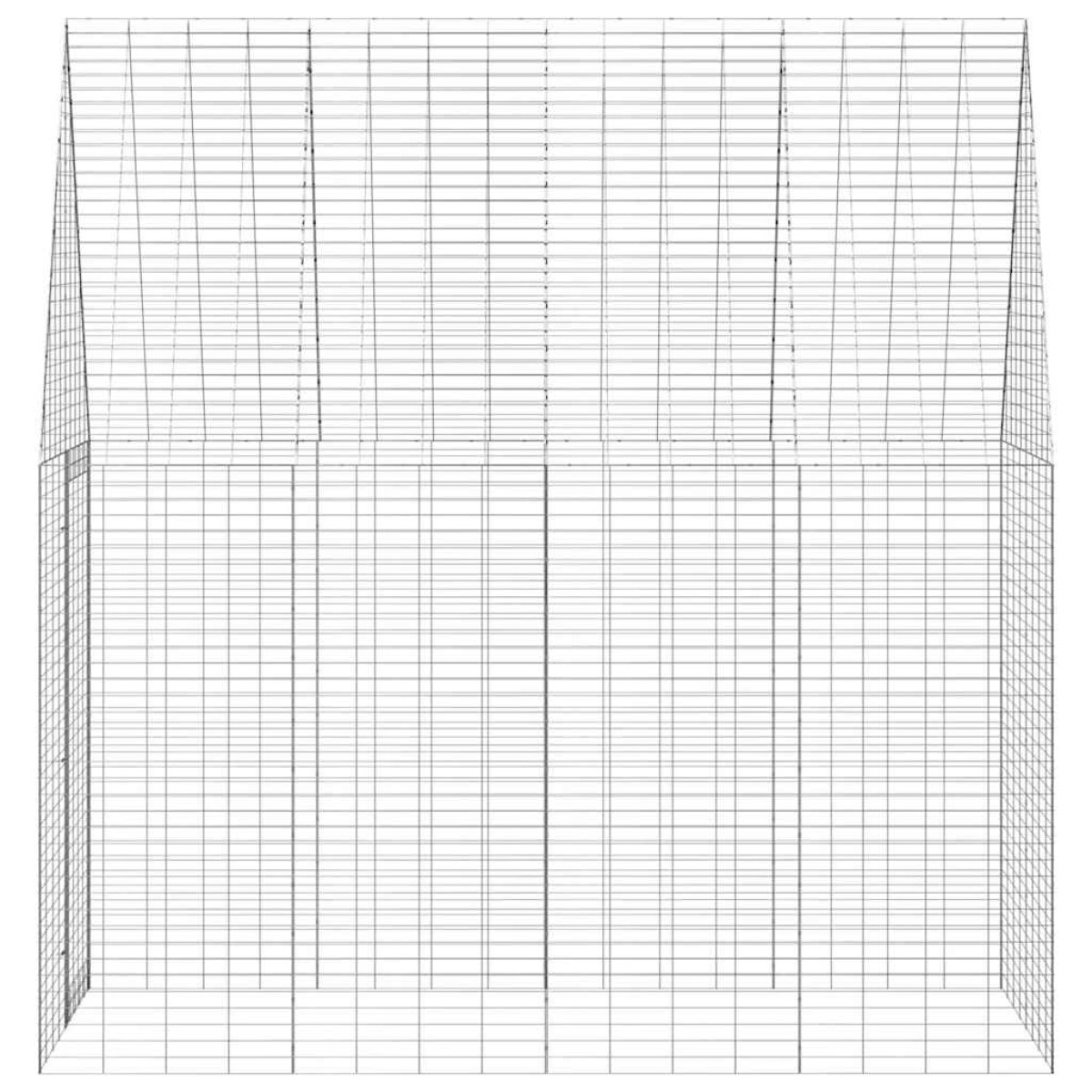 vidaXL Κλουβί Κουνελιού Ασημί 200 x 100 x 210 εκ.