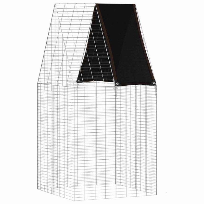vidaXL Κλουβί Κουνελιού Ασημί 100 x 100 x 210 εκ.