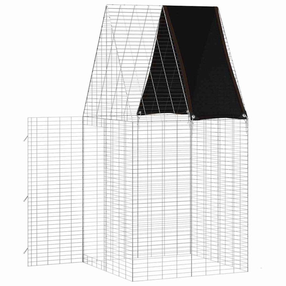 vidaXL Κλουβί Κουνελιού Ασημί 100 x 100 x 210 εκ.
