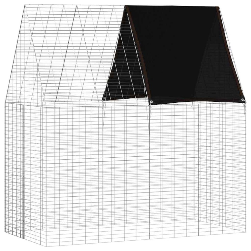 vidaXL Κλουβί Κουνελιού Ασημί 200 x 100 x 210 εκ.