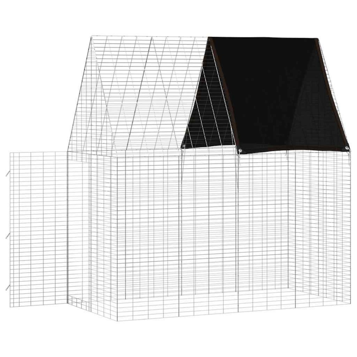 vidaXL Κλουβί Κουνελιού Ασημί 200 x 100 x 210 εκ.