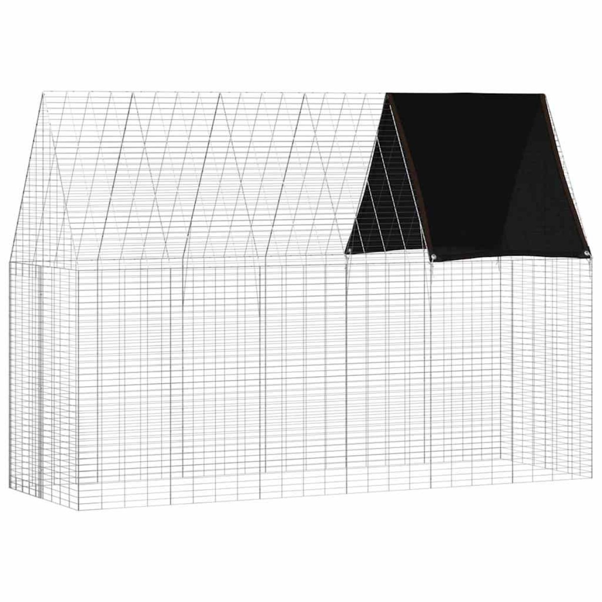 vidaXL Κλουβί Κουνελιού Ασημί 300 x 100 x 210 εκ.