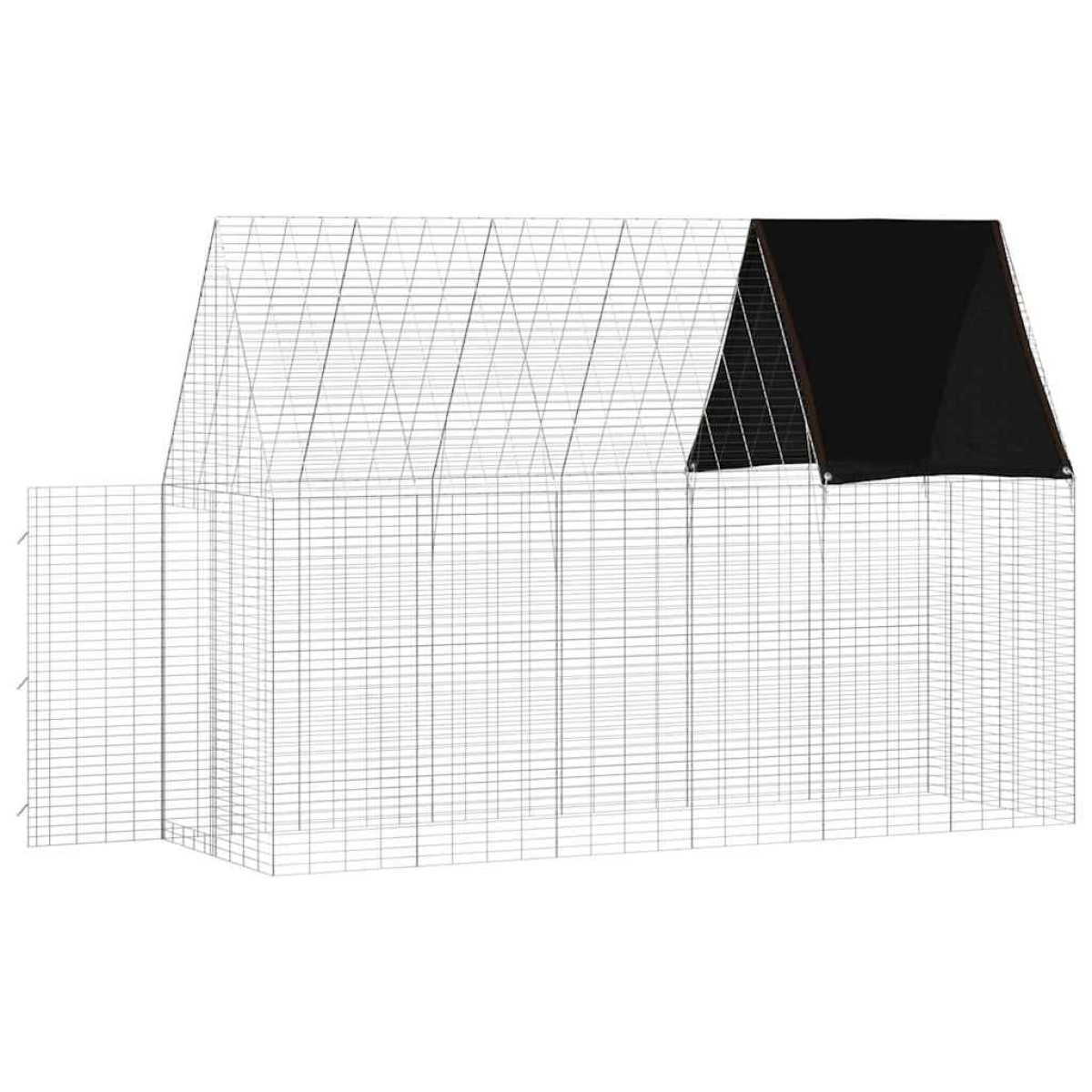 vidaXL Κλουβί Κουνελιού Ασημί 300 x 100 x 210 εκ.
