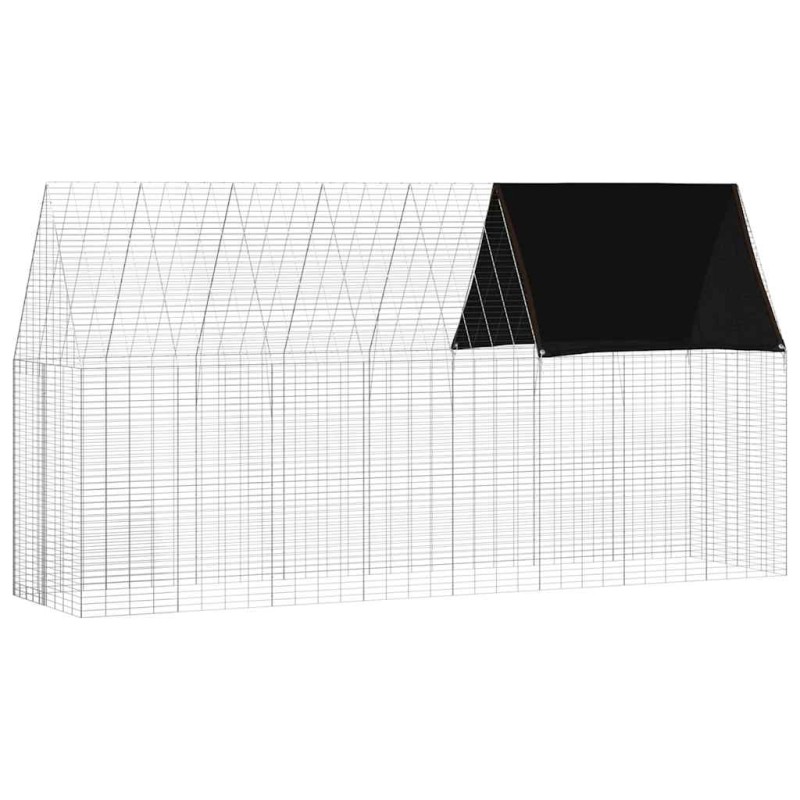 vidaXL Κλουβί Κουνελιού Ασημί 400 x 100 x 210 εκ.