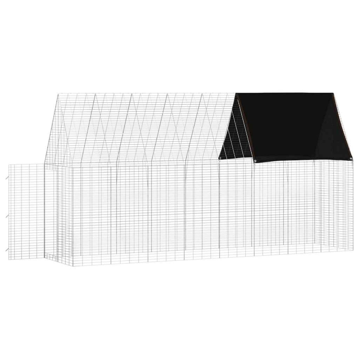 vidaXL Κλουβί Κουνελιού Ασημί 400 x 100 x 210 εκ.