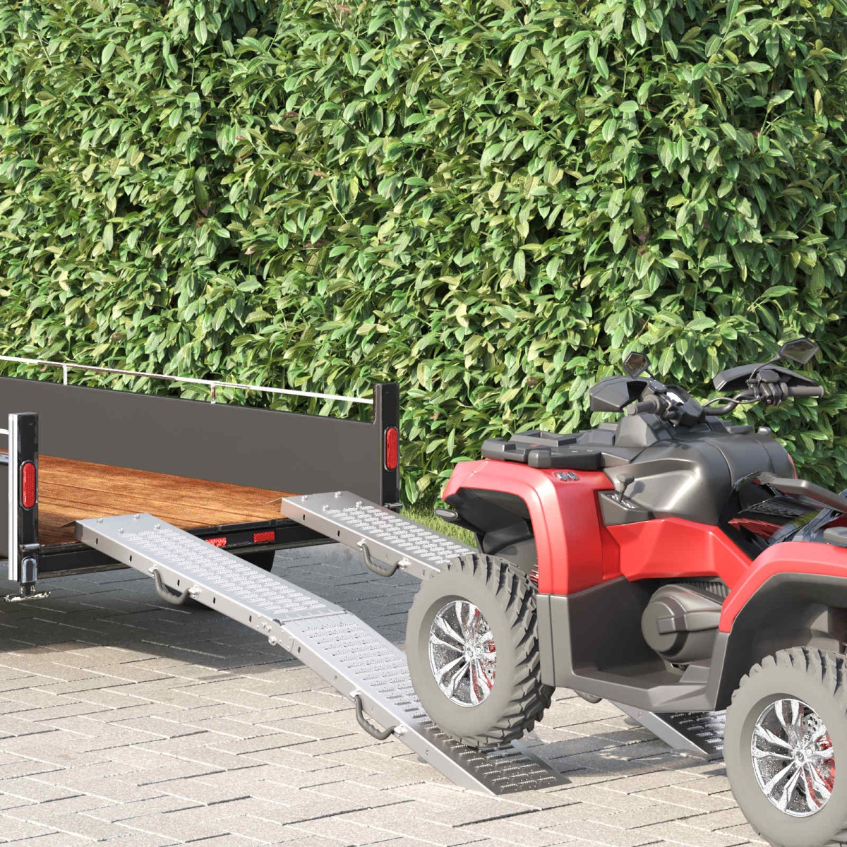 vidaXL Πτυσσόμενη ράμπα 200kg ανά ράμπα 2 τμχ. Ασημί