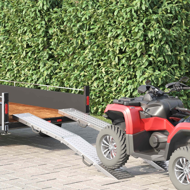 vidaXL Πτυσσόμενη ράμπα 200kg ανά ράμπα 2 pcs Ασημί 186 x 23 x 4,5 εκ