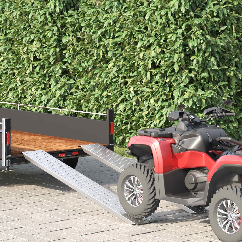 vidaXL Ράμπα φόρτωσης 200 kg Ασημί 200 κιλά ανά κομμάτι