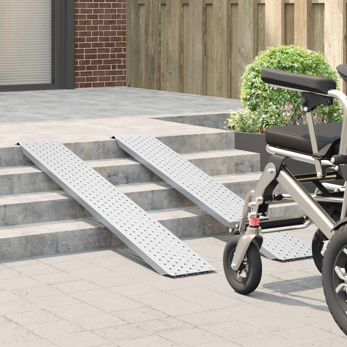 vidaXL Ράμπα φόρτωσης 200 kg Ασημί 200 κιλά ανά κομμάτι