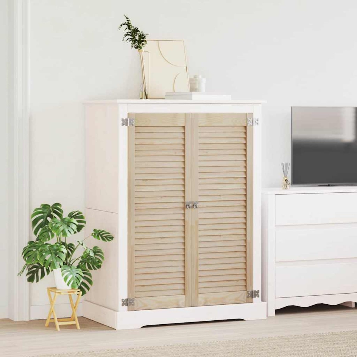 vidaXL Πόρτα Ντουλάπας με πόρτα 2 τμχ. Φυσικό 110 x 2,1 x 39,5 cm
