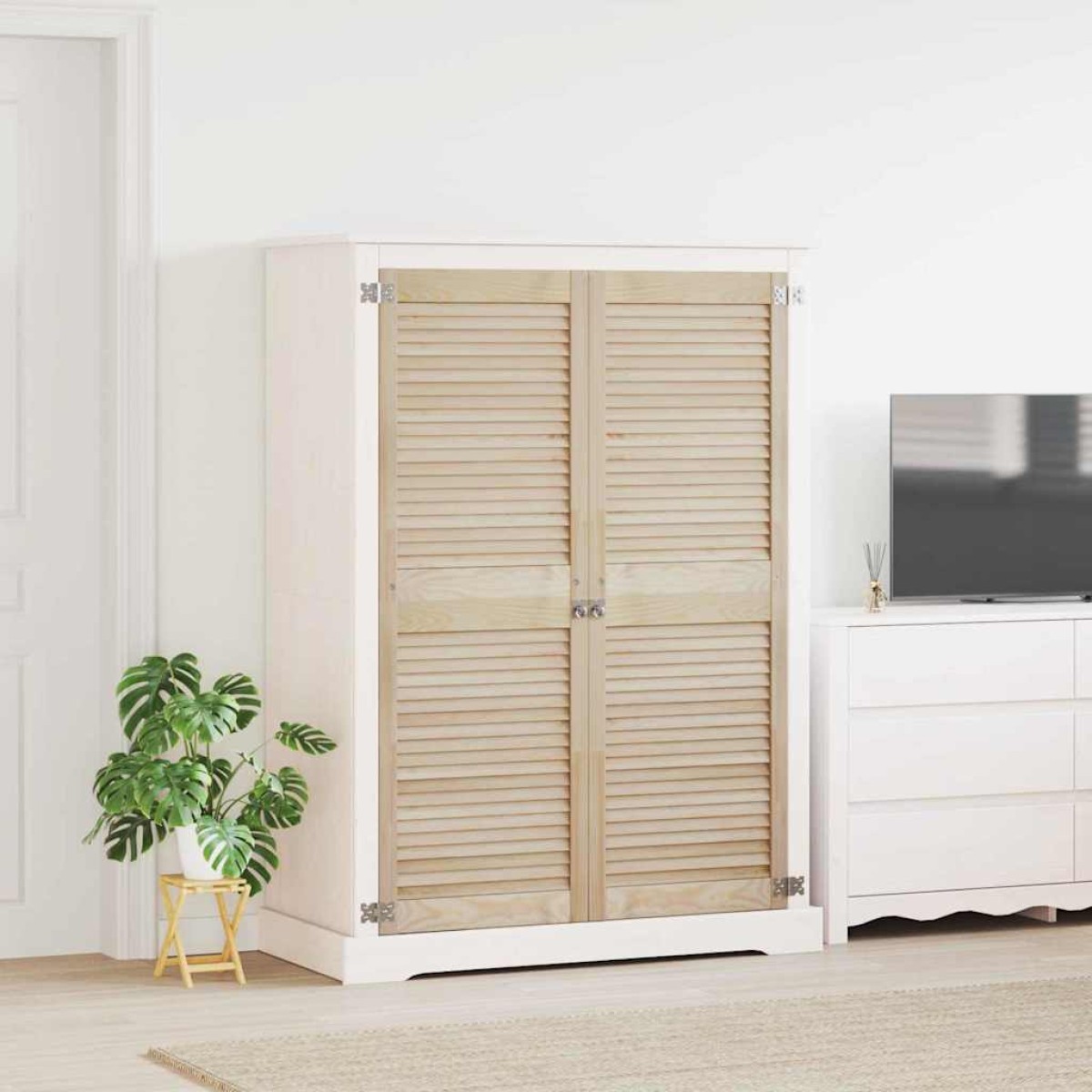 vidaXL Πόρτα Ντουλάπας με πόρτα 2 τμχ. Φυσικό 49,5 x 2,1 x 140,5 εκ