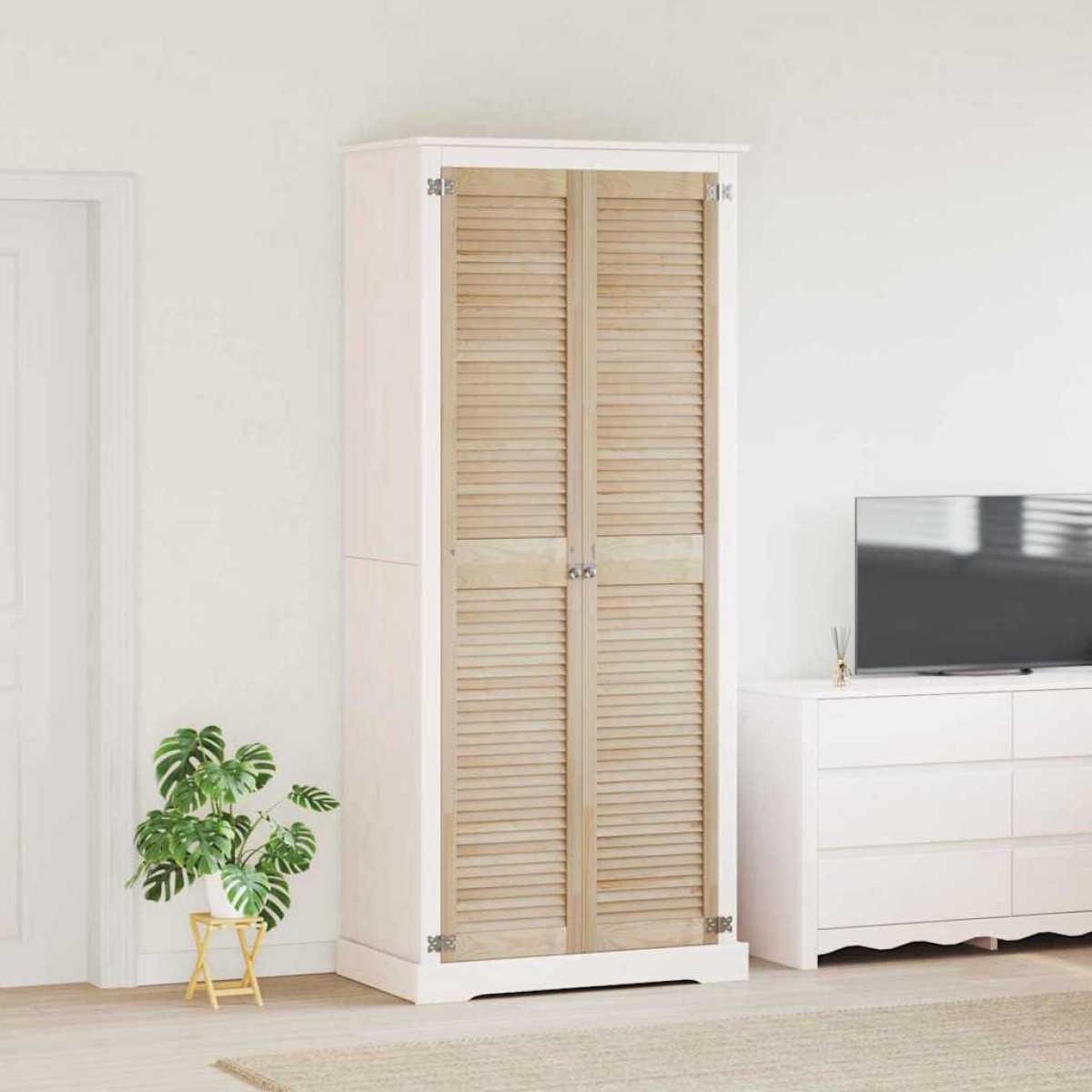 vidaXL Πόρτα Ντουλάπας με πόρτα 2 τμχ. Φυσικό 201 x 2,1 x 39,5 cm