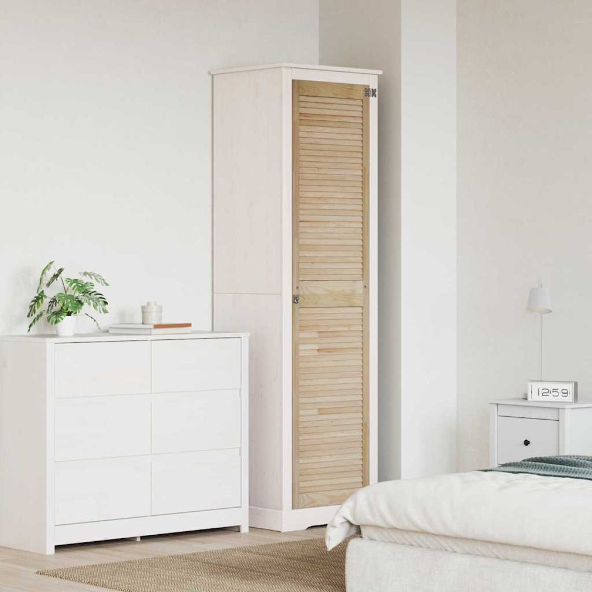 vidaXL Πόρτα Ντουλάπας Φυσικό 201 x 2,1 x 49,5 cm Στερεά ξυλεία πεύκου