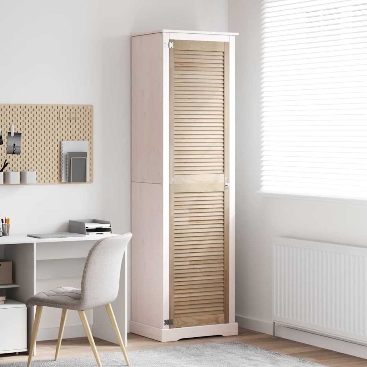 vidaXL Πόρτα Ντουλάπας Φυσικό 201 x 2,1 x 49,5 cm Στερεά ξυλεία πεύκου