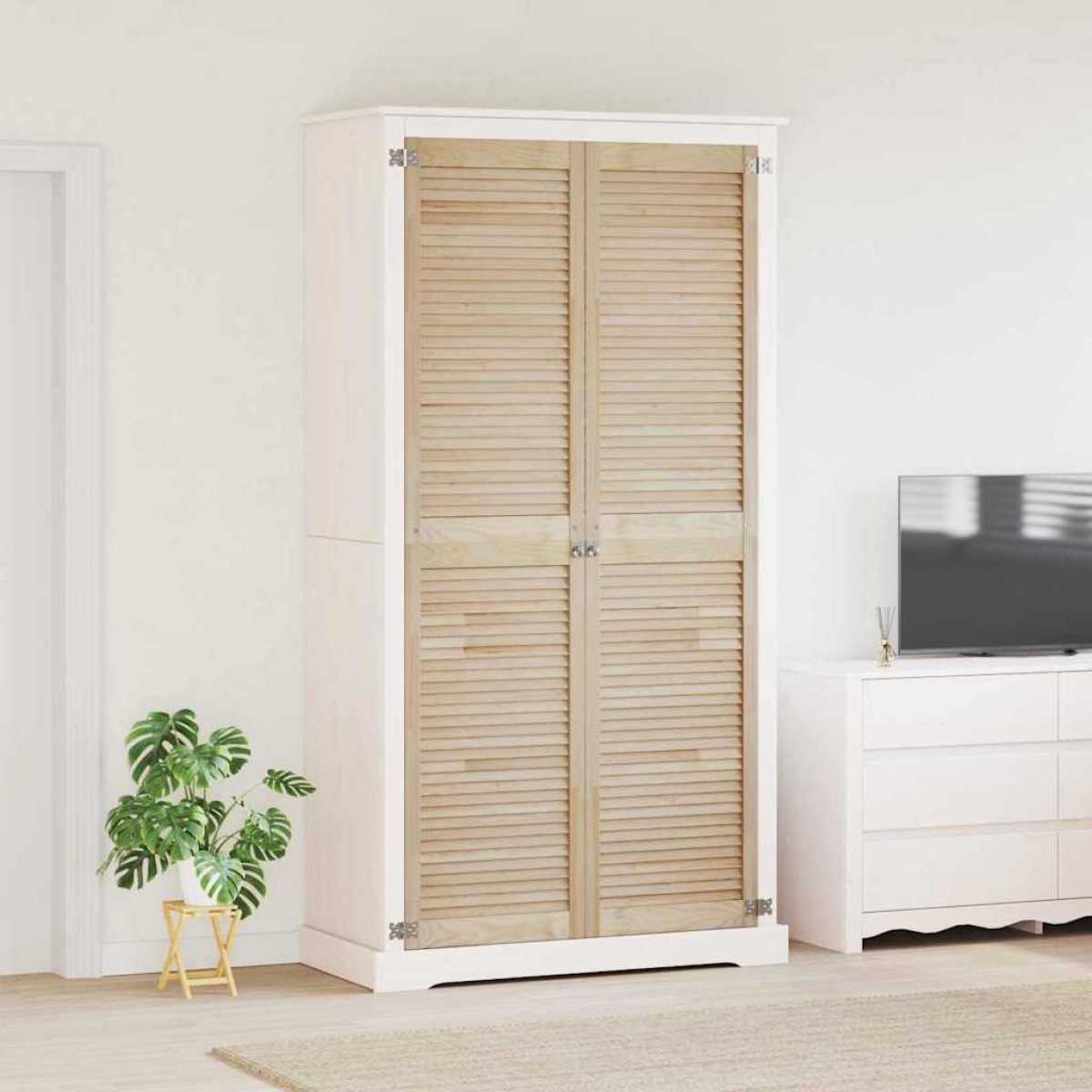 vidaXL Πόρτα Ντουλάπας με πόρτα 2 τμχ. Φυσικό 201 x 2,1 x 49,5 cm