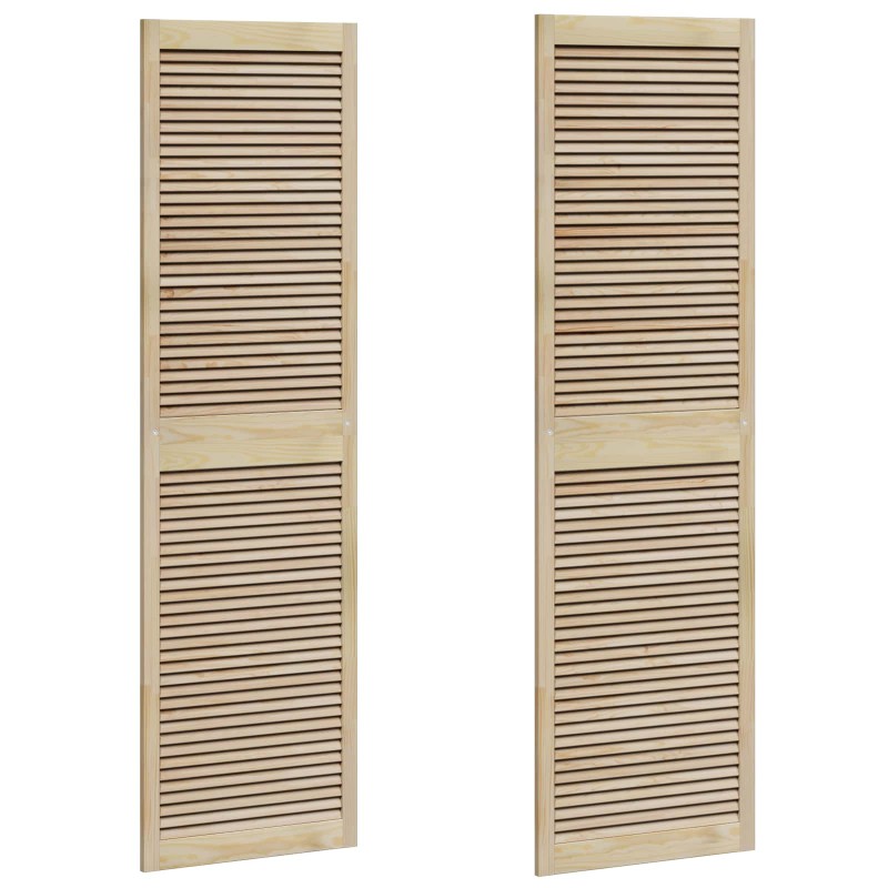 vidaXL Πόρτα Ντουλάπας με πόρτα 2 τμχ. Φυσικό 201 x 2,1 x 59,5 cm
