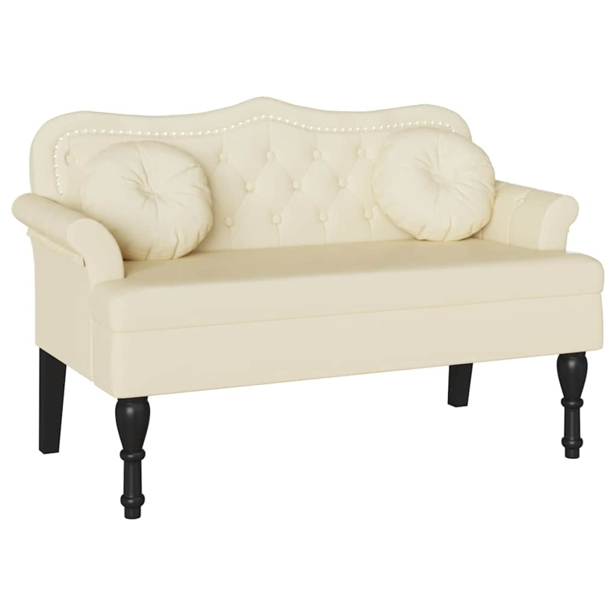 vidaXL Καναπές Chesterfield Κρεμ 120,5 x 65 x 75 εκ. Τεχνητό Δέρμα